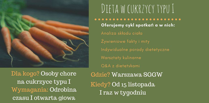 Cykl bezpłatnych szkoleń z odżywiania w cukrzycy typu I