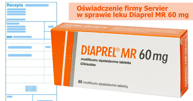 Owiadczenie firmy Servier w sprawie leku Diaprel MR 60 mg