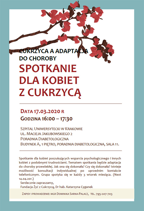 Cykliczne spotkania dla kobiet z cukrzyc w Krakowie