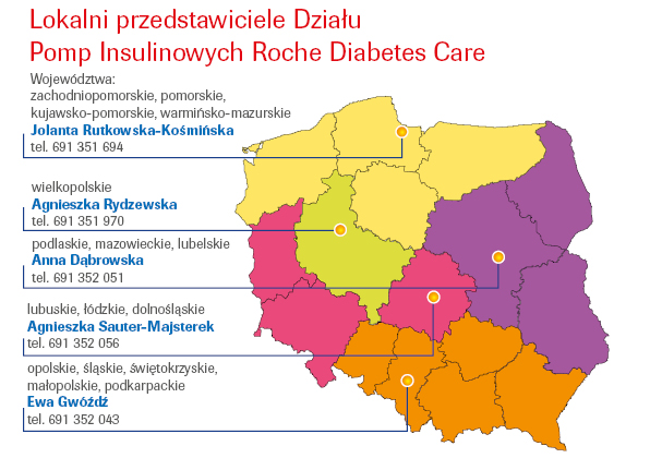 Promocyjna oferta pomp insulinowych Accu-Chek Combo - mapa przedstawicieli