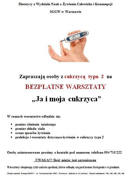 Bezpatne warsztaty na temat cukrzycy typu 2 - SGGW w Warszawie