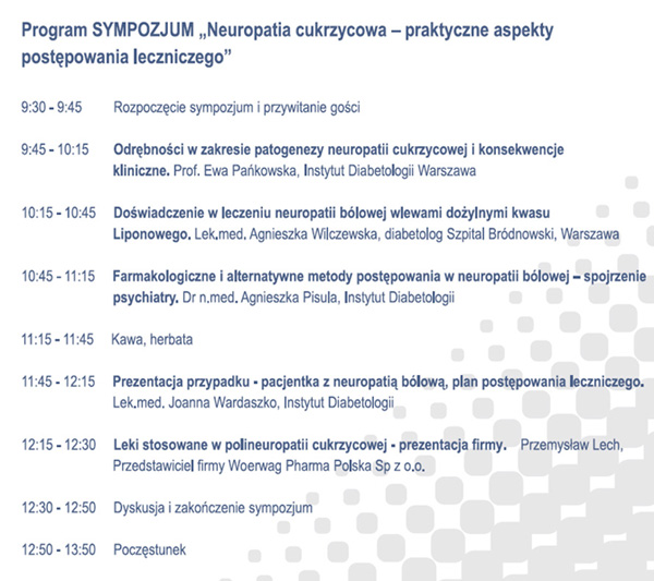 W Warszawie bezpłatne sympozjum dot. neuropatii cukrzycowej