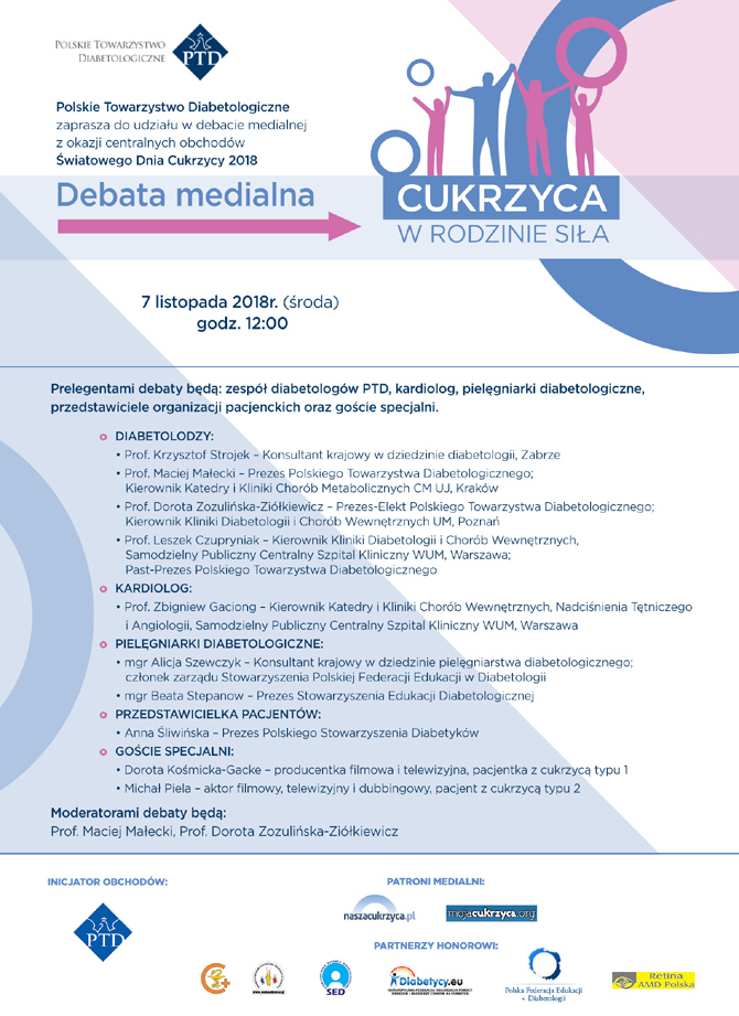 Debata medialna: Cukrzyca - w rodzinie siła!