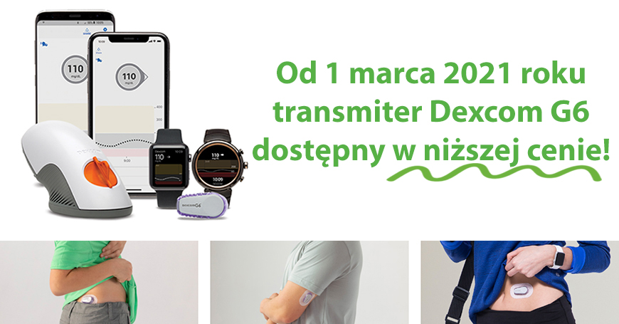 Nowa niższa cena na transmiter Dexcom G6. Taniej o połowę!
