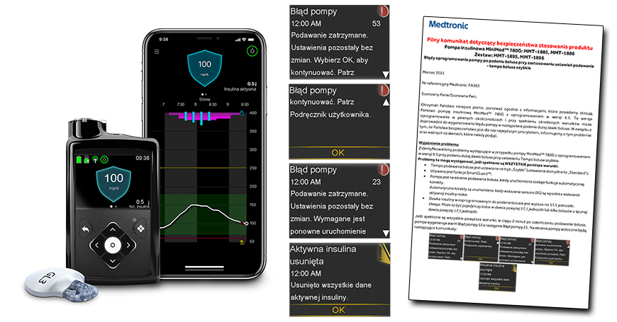 Pilny komunikat dotyczcy pompy MiniMed 780G z oprogramowaniem w wersji 6.5