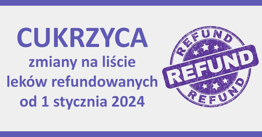 Cukrzyca - zmiany na liście leków refundowanych od 1 stycznia 2024 roku