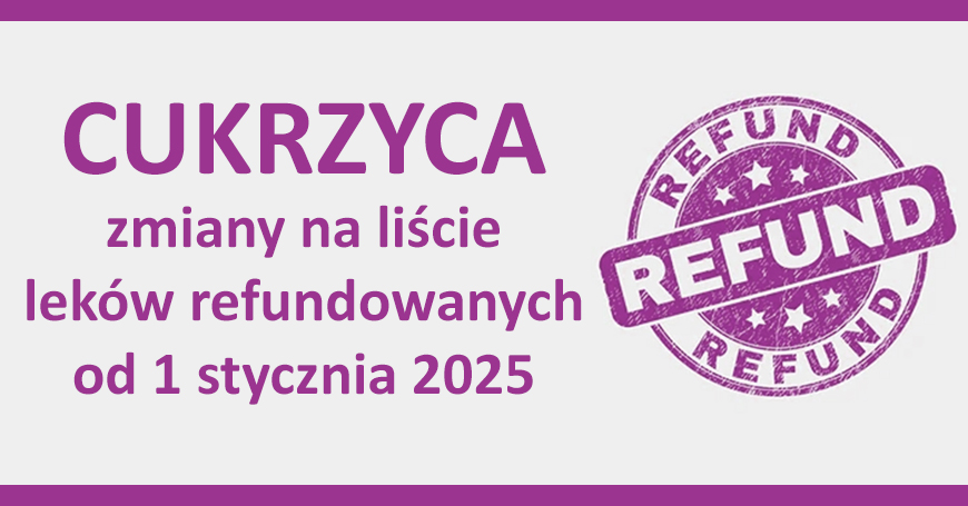 Cukrzyca - zmiany na liście leków refundowanych od 1 stycznia 2025 roku