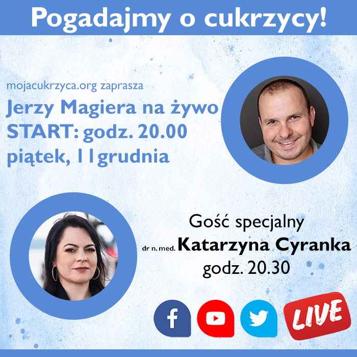 Pogadajmy o cukrzycy - spotkanie na ywo w pitek, 11 grudnia o godz. 20.00 z dr n. med. Katarzyn Cyrank