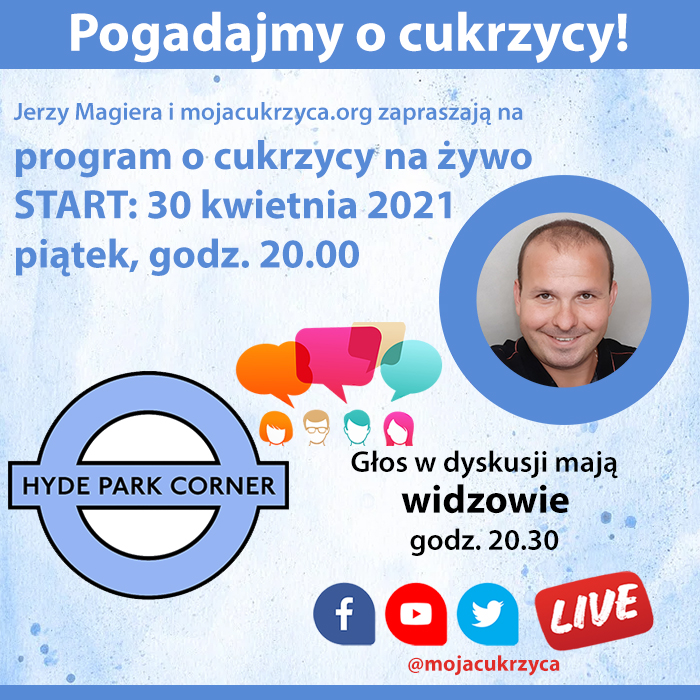 Pogadajmy o cukrzycy - na żywo w piątek, 30 kwietnia o godz. 20.00