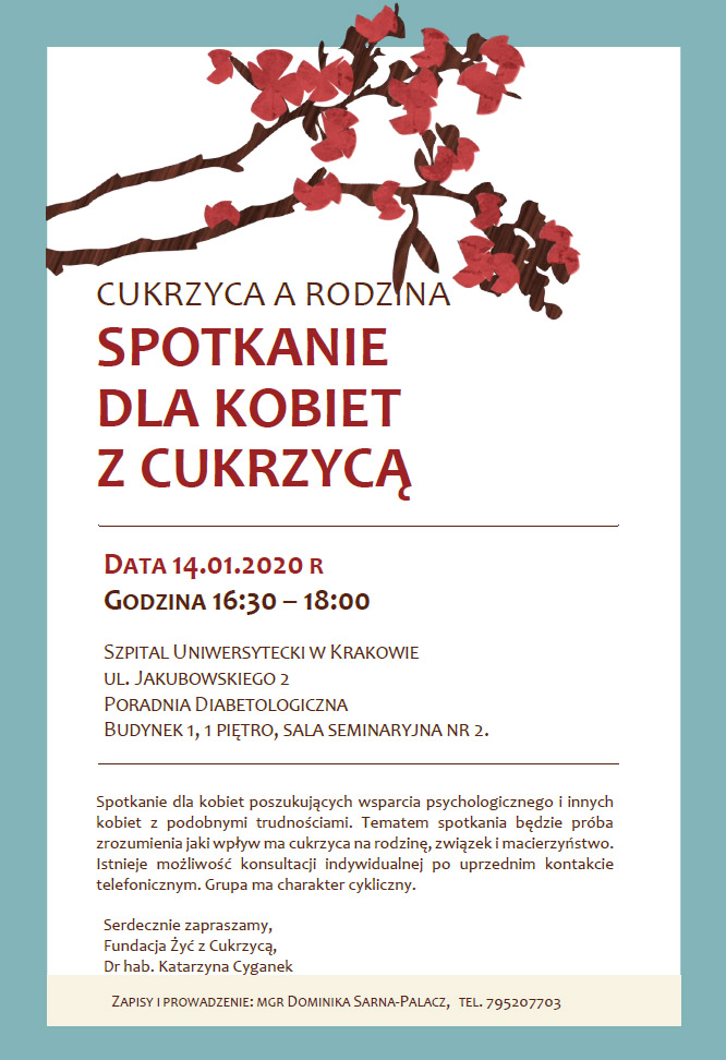 Cykliczne spotkania dla kobiet z cukrzyc w Krakowie