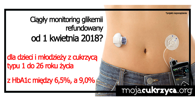 Ciągły monitoring glikemii refundowany od 1 kwietnia 2018?