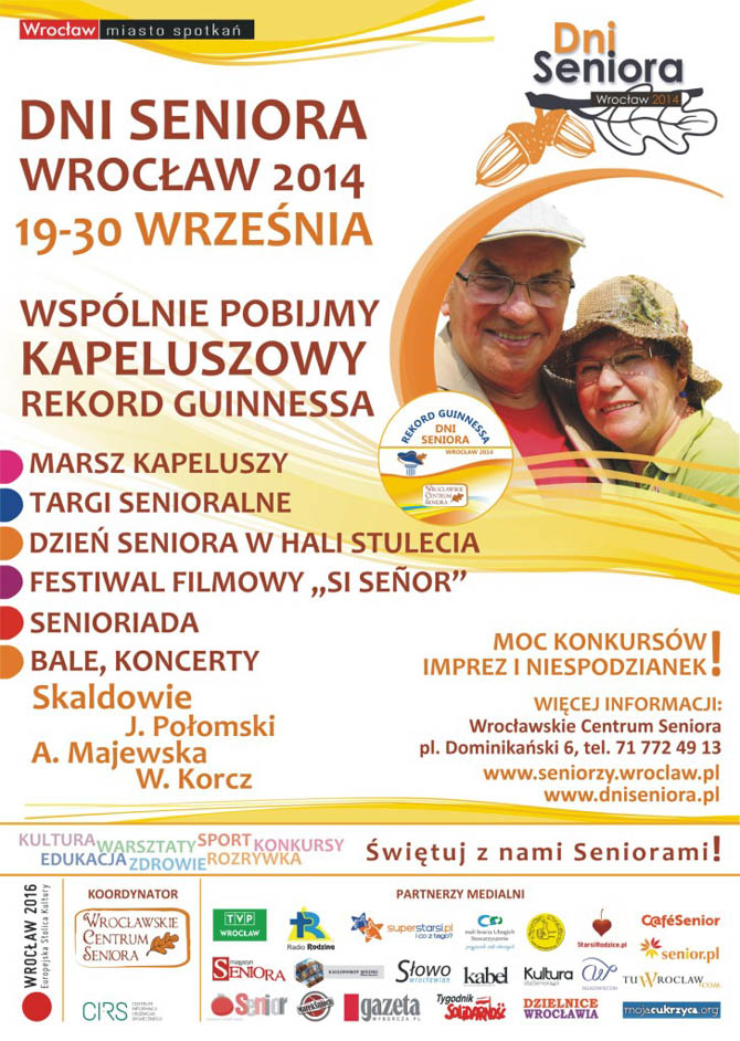 DNI SENIORA - Wrocaw 2014: Wsplnie pobijmy Kapeluszowy Rekord Guinnessa!