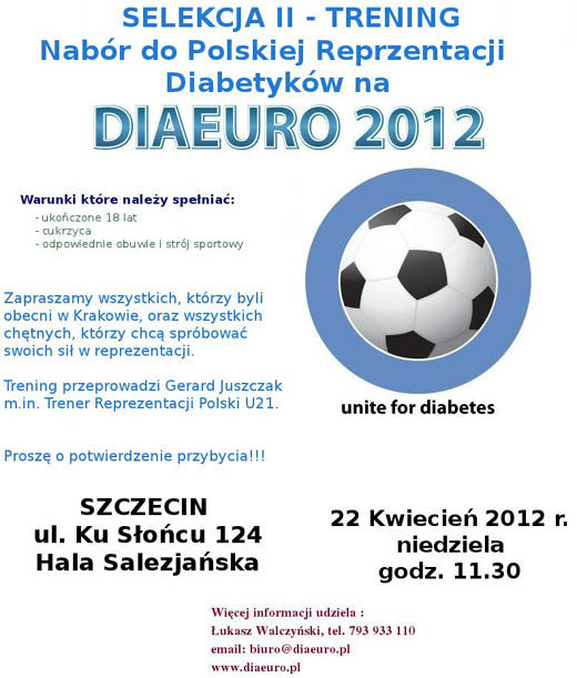 Nabr do Polskiej Reprezentacji Diabetykw na DIAEURO 2012