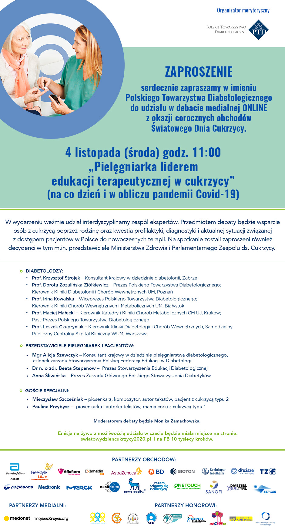 4 listopada - debata medialna z okazji Światowego Dnia Cukrzycy 2020