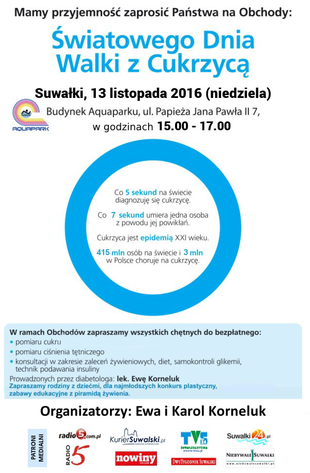 Obchody Światowego Dnia Walki z Cukrzycą w Suwałkach - 13 listopada