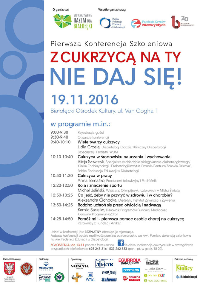 I Konferencja Szkoleniowa Z cukrzyc na Ty, nie daj si! - 19 listopada