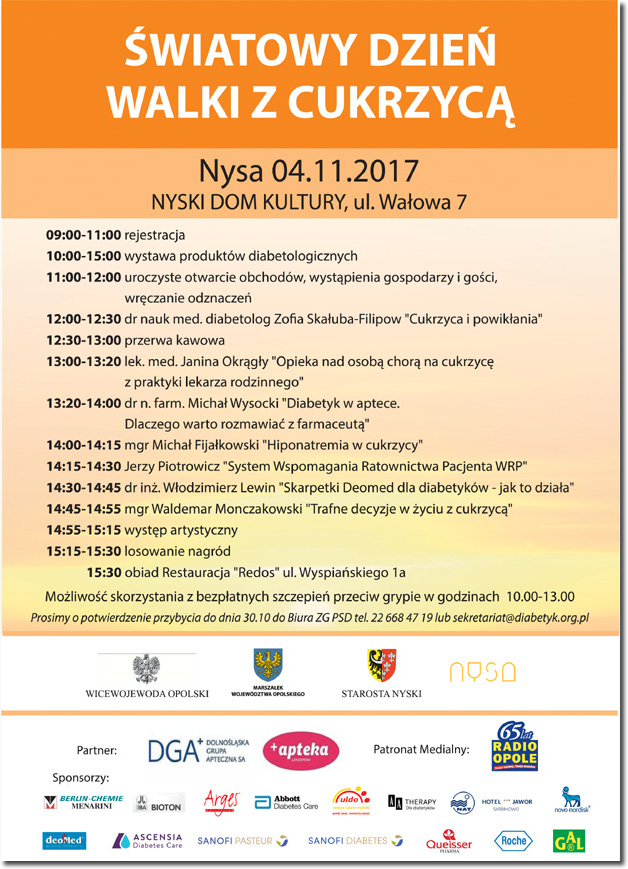 Obchody Światowego Dnia Cukrzycy w Nysie - 4 listopada